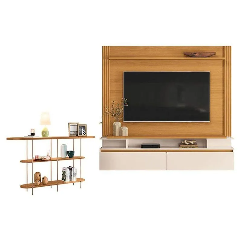 Home Suspenso Astor Cinamomo Off White Com Aparador Infinity Cinamomo - Hb Móveis
