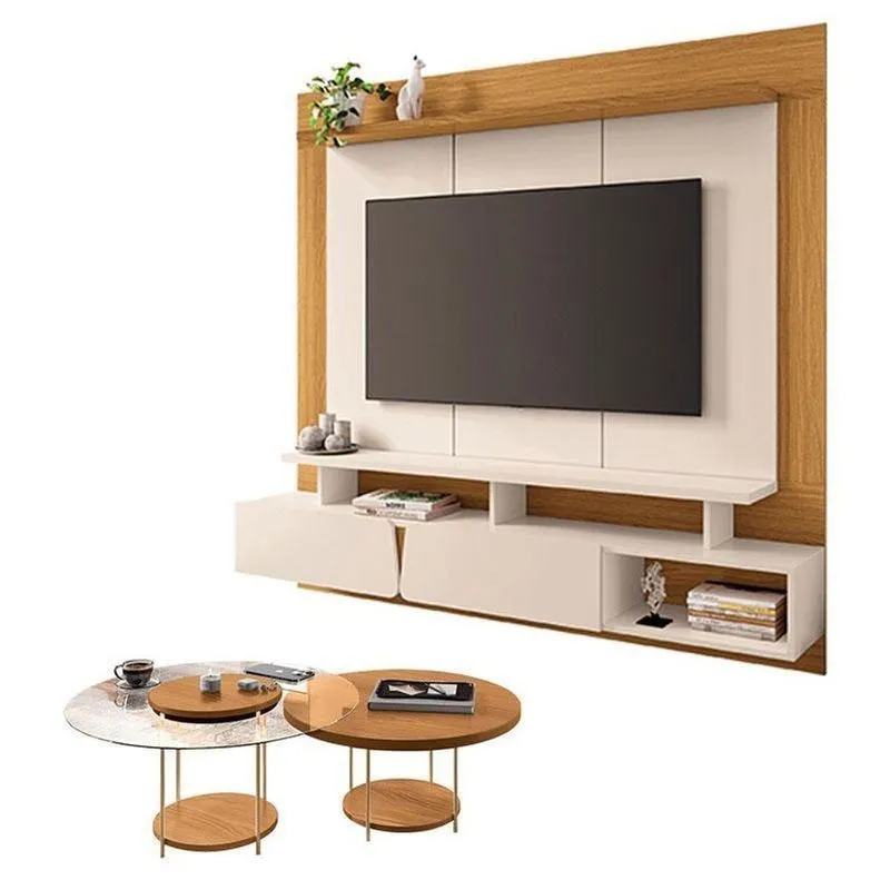 Home Suspenso Zenith Off White Cinamomo Com Kit Mesa De Centro Sky Cinamomo - Hb Móveis