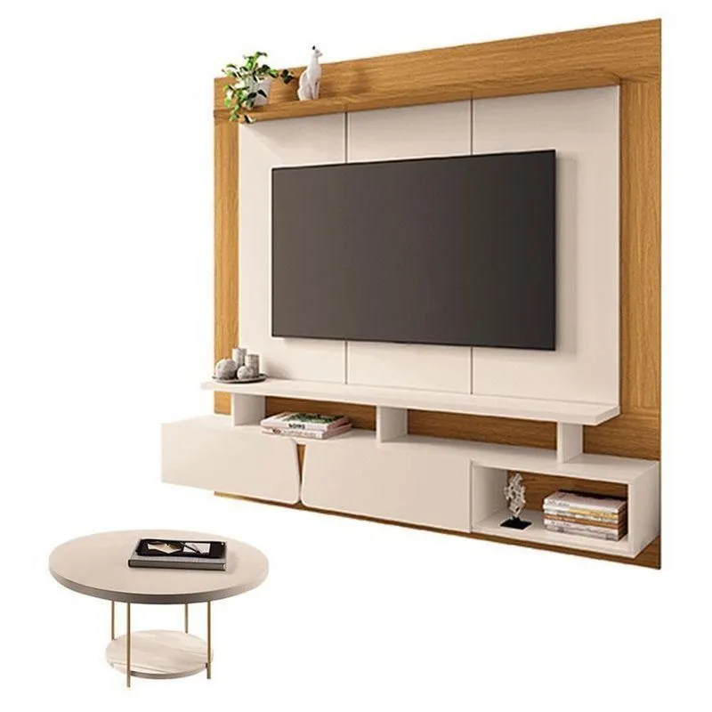 Home Suspenso Zenith Off White Cinamomo Com Mesa De Centro Sky Off White - Hb Móveis