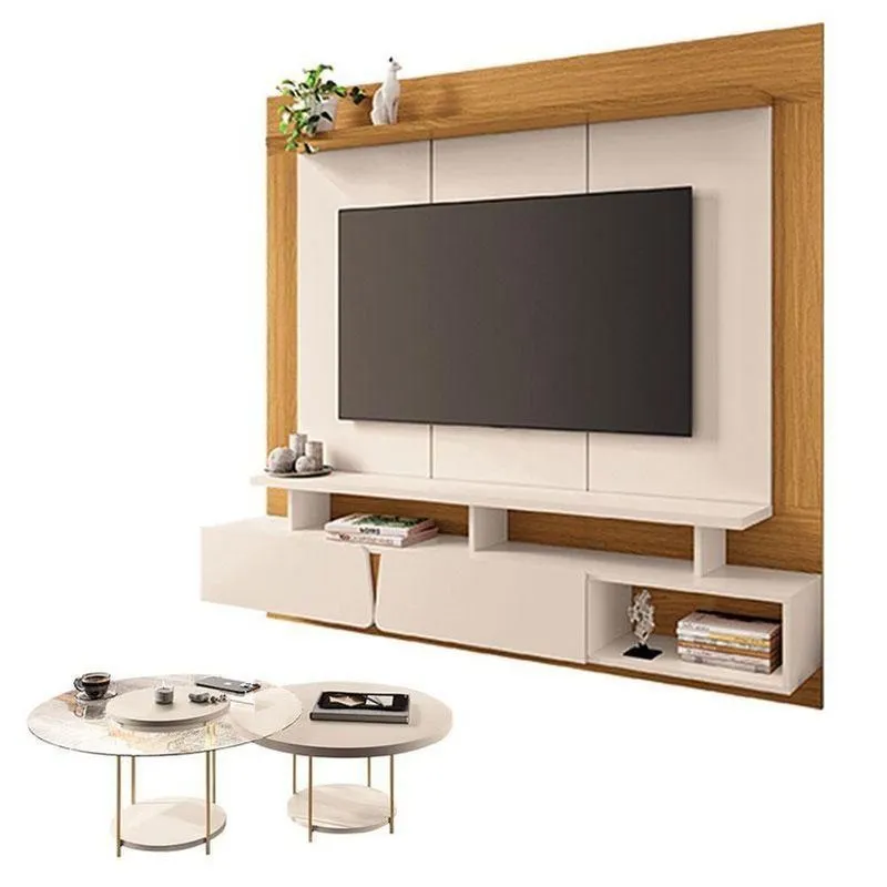 Home Suspenso Zenith Off White Cinamomo Com Kit Mesa De Centro Sky Off White - Hb Móveis