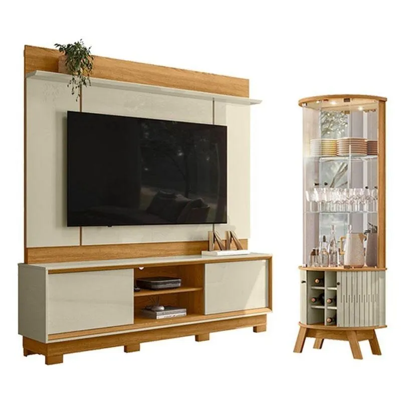 Home Theater Siena Pés Cristaleira Marina Cumaru Opala