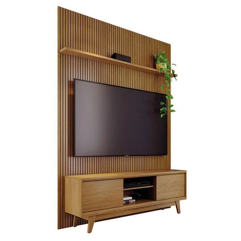 Estante Home Theater Milo Cumaru 2 Portas 3 Prateleiras MDP E MDF 179cm Café