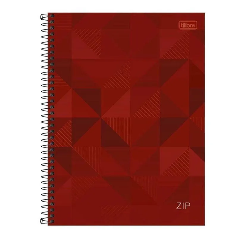 Caderno Espiral Universitário Zip Geométrico 10 Matérias Vermelho - Tilibra