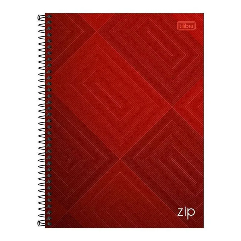 Caderno Espiral Universitário Zip Retângulo 10 Matérias Vermelho Tilibra