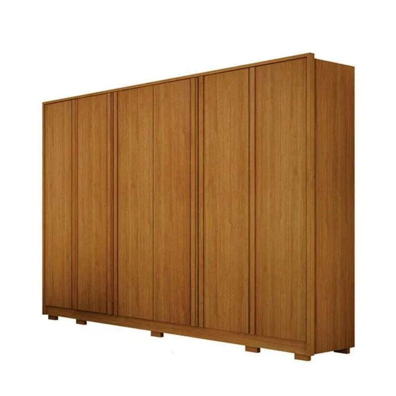 Guarda Roupa Casal Ares 6 Portas Cinamomo Com Cômoda Rubi 4 Gavetas Cinamomo - Leifer