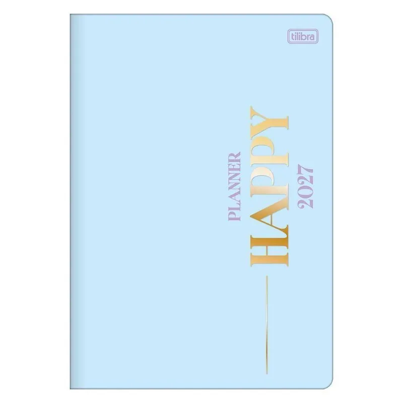 Agenda Planner Tilibra Happy 2027 Grampeado 20 Folhas Azul