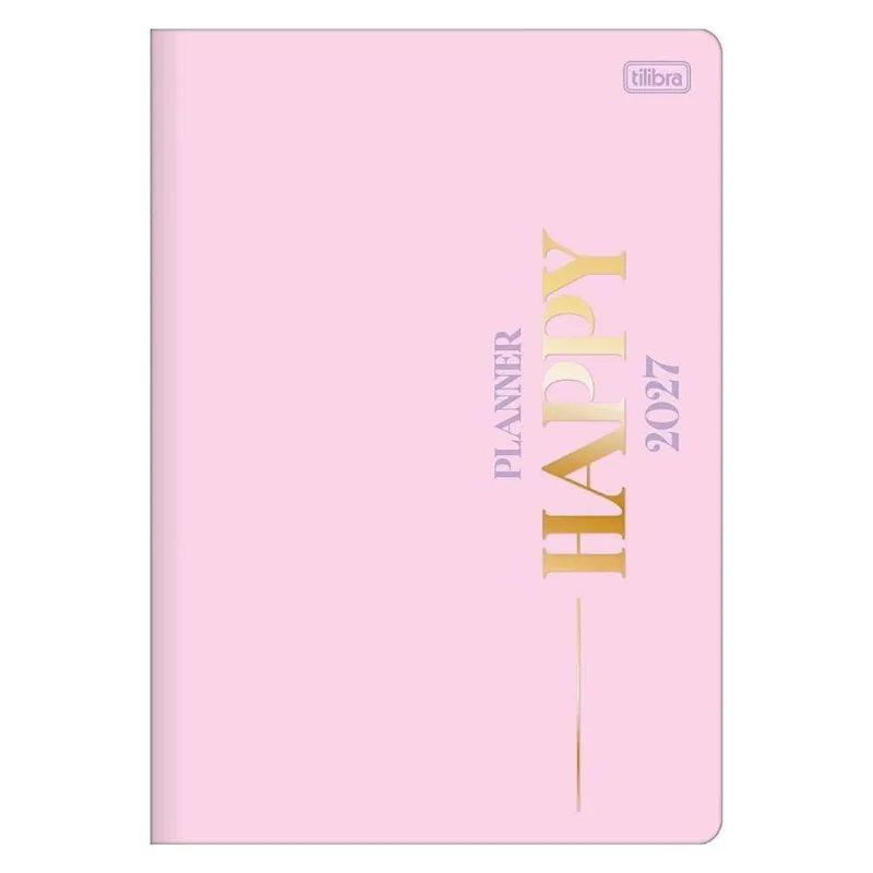 Agenda Planner Tilibra Happy 2027 Grampeado 20 Folhas 178mm X 254mm Rosa