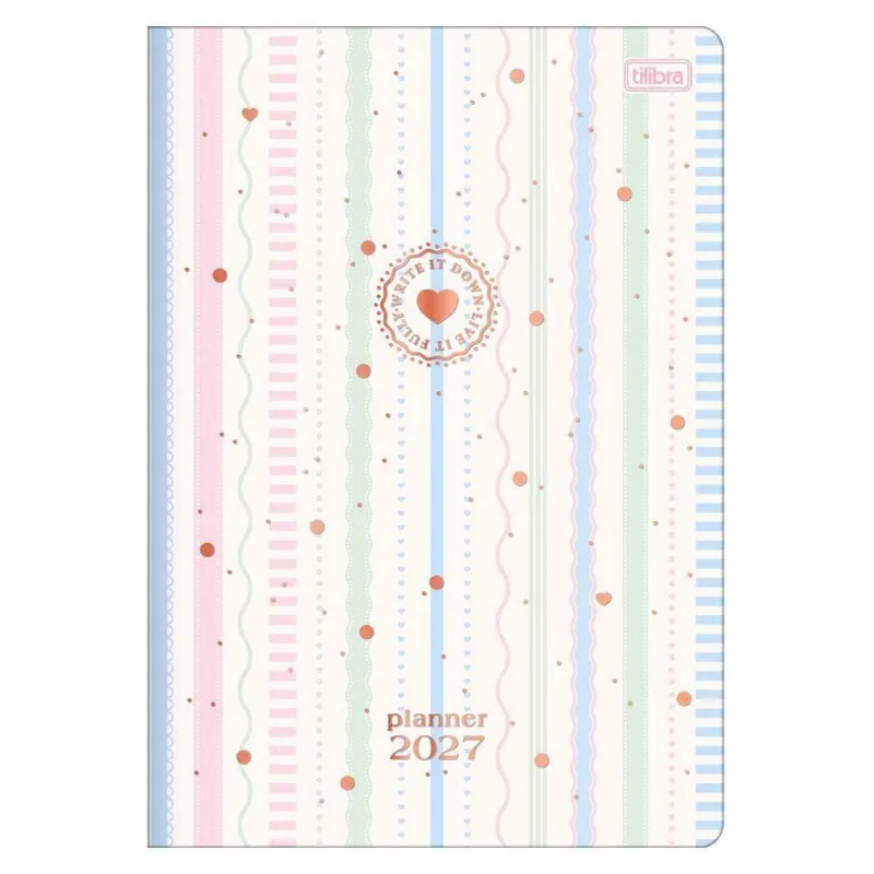 Agenda Planner Tilibra Soho 20 Folhas Grampeado 178mm X 254mm Listras