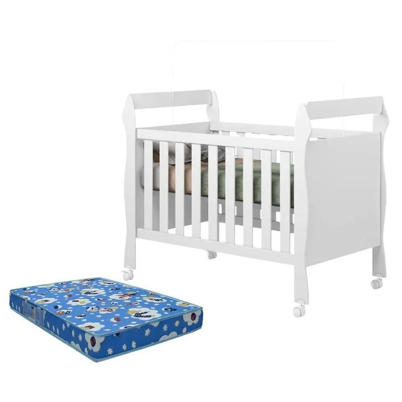 Berço Americano Soninho MDF com Colchão Branco Tigus Móveis