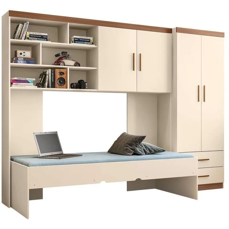 Quarto Infantil Chiara 4 Portas 2 Gavetas MDP Off White Phoenix Baby