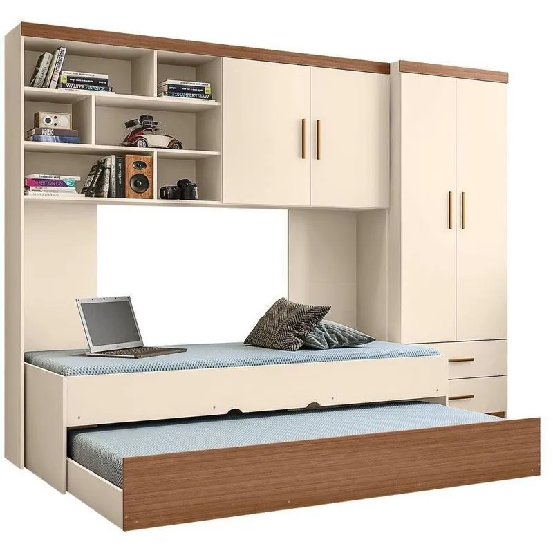 Quarto Infantil Chiara 4 Portas 2 Gavetas MDP Off White Carvalho Phoenix Baby
