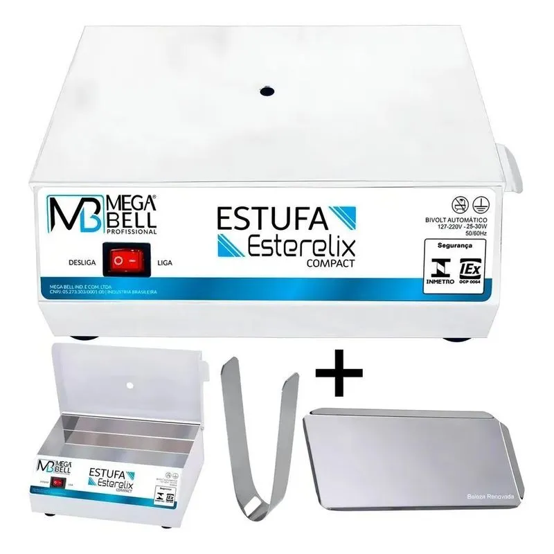 3x Estufa Manicure Esterilizadora Alicates Unha + Kit Mega B