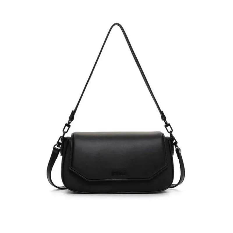 Bolsa Santa Lolla Baguete Média Soft Sintético Preto Feminina
