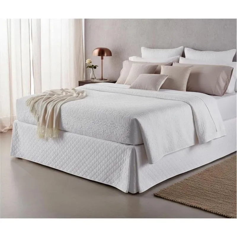 Saia Box Matelada Casal Queen Size Box Cores Div Branco