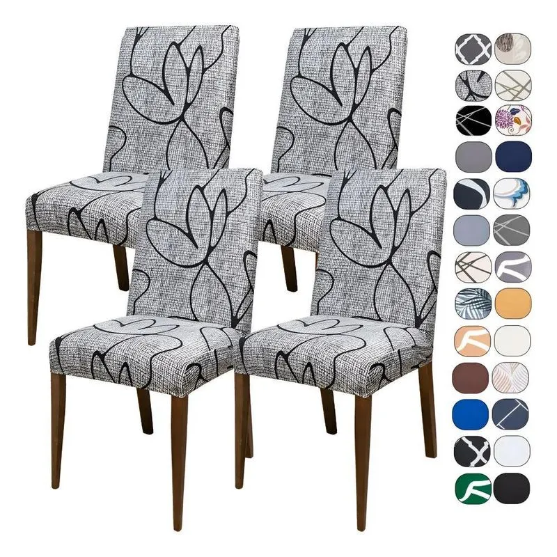 Kit 4 Capa Cadeira Jantar Tecido Mais Resistente Cor Tulipa