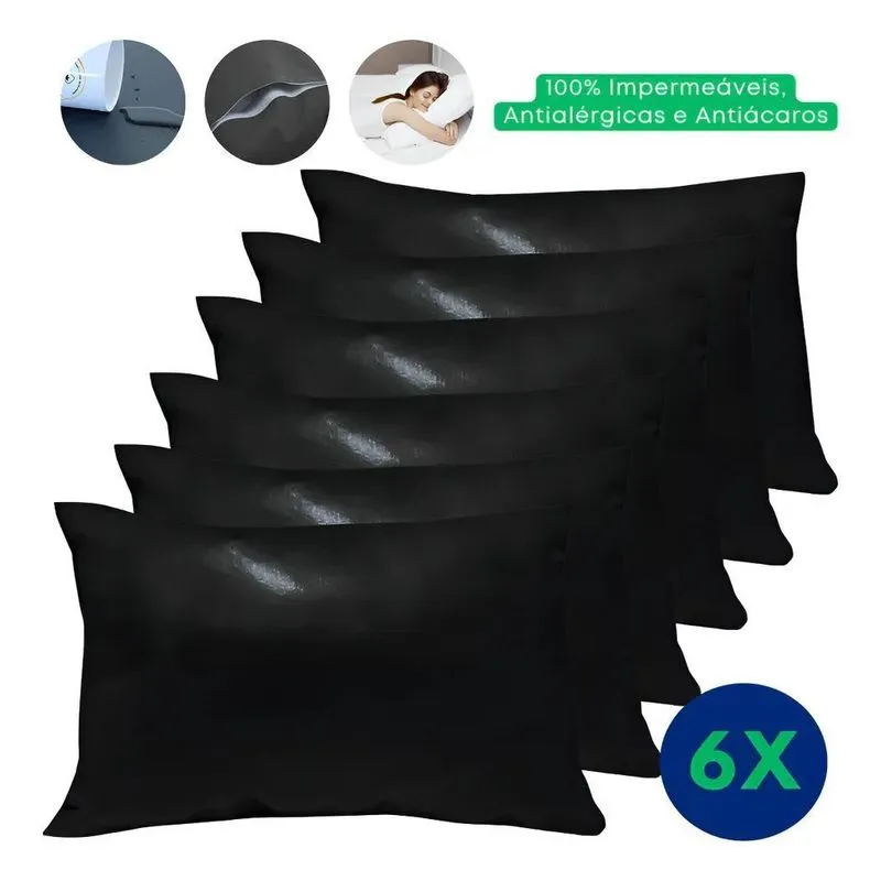 Kit 6 Capas Travesseiro Impermeável Protetor Antialérgico Si