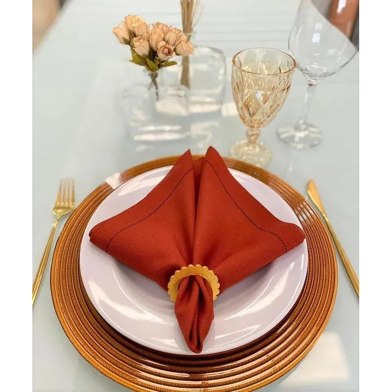 Guardanapo De Tecido Para Mesa Posta Ponto Aj Terracota