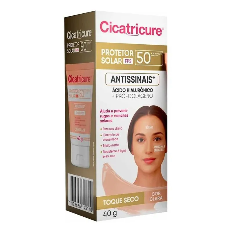 5x Cicatricure Protetor Solar Antissinais Cor Clara Fps50 -
