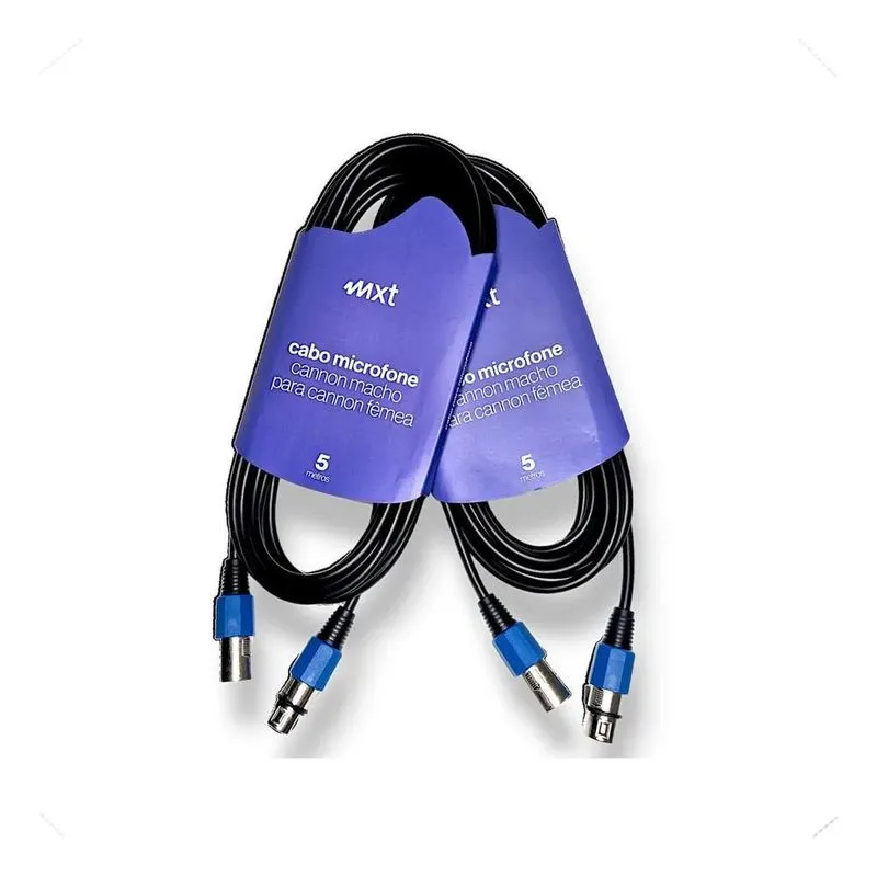 3x Kit 2 Und Cabo De Microfone Xlr Balanceado Cannon 5 Metr
