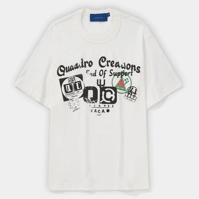 Camiseta Quadro Creations Qc Icons - Unissex - Off White