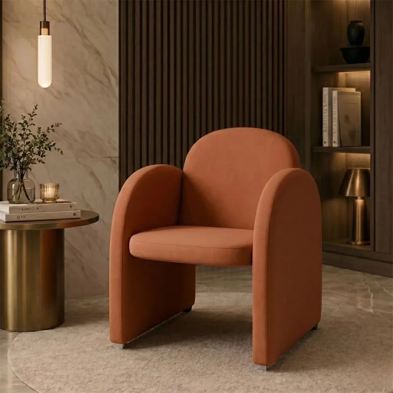 Poltrona Descanso Nayara Decorativa Corino Terracota Confortável Matrix