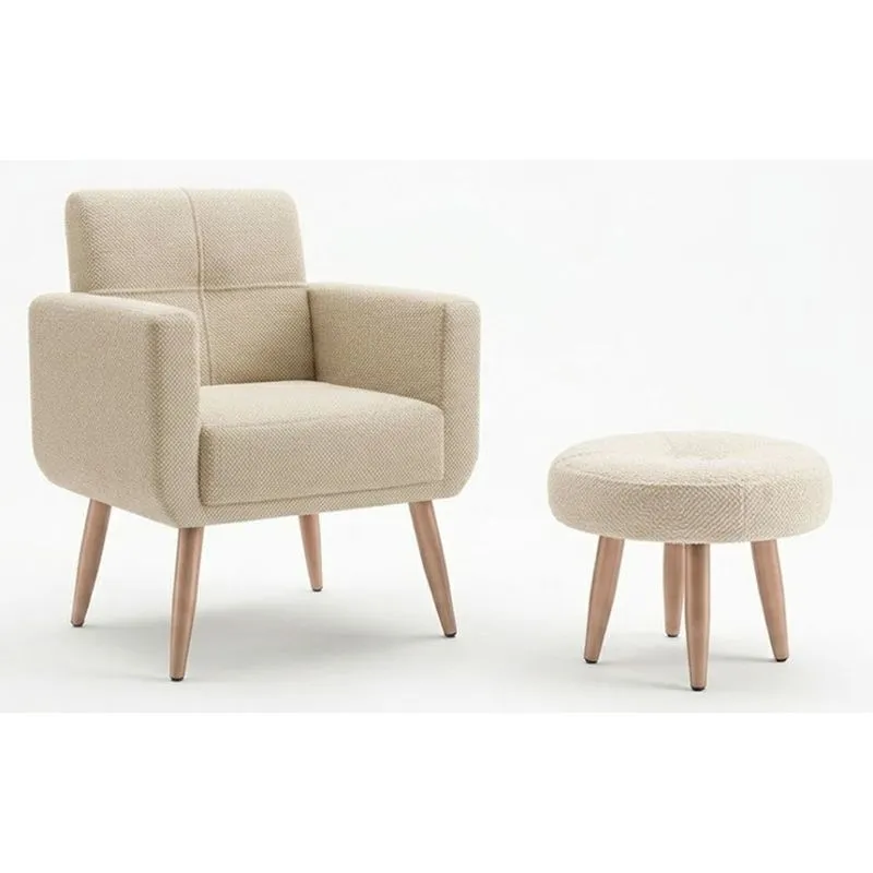 Poltrona Com Puff Havana Bege 406 - Matrix