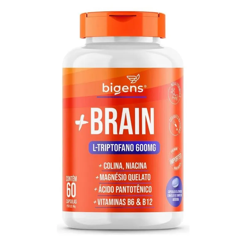 10x + Brain, Triptofano 600mg, 60cps Colina Relax, Foco, Bi