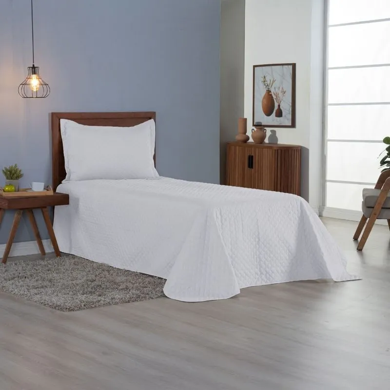 Cobre Leito Comfort 2 Pçs Solteiro Matelado Ultrassônico Branco