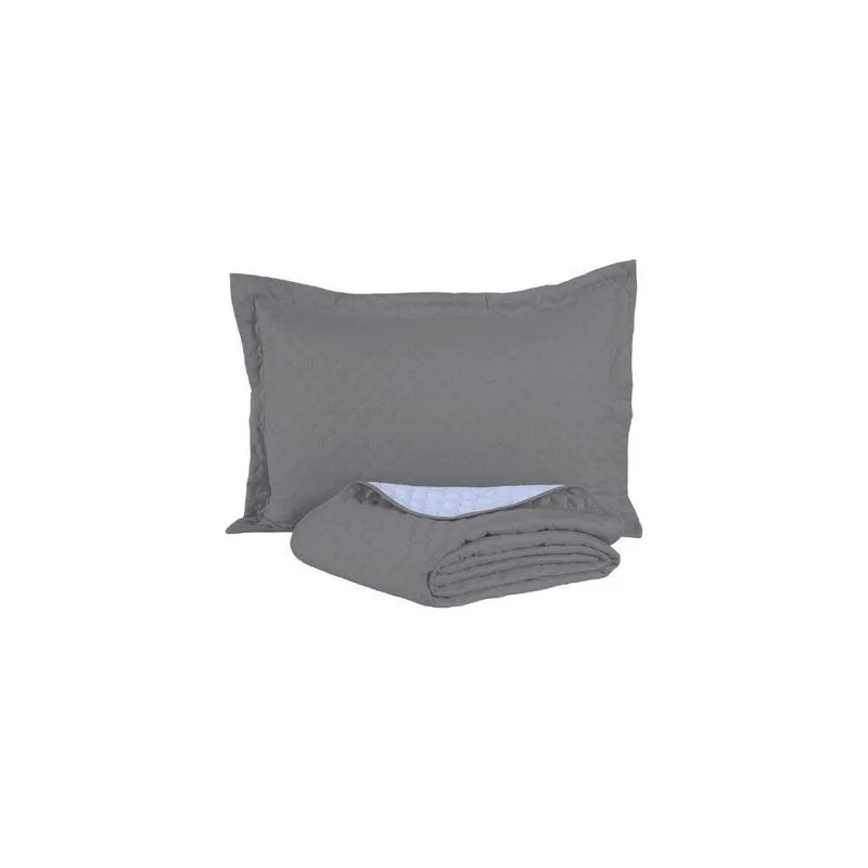 Kit Cobre Leito Solteiro Comfort 2 Peças Microfibra 100% Poliéster Matelado Cinza Valle