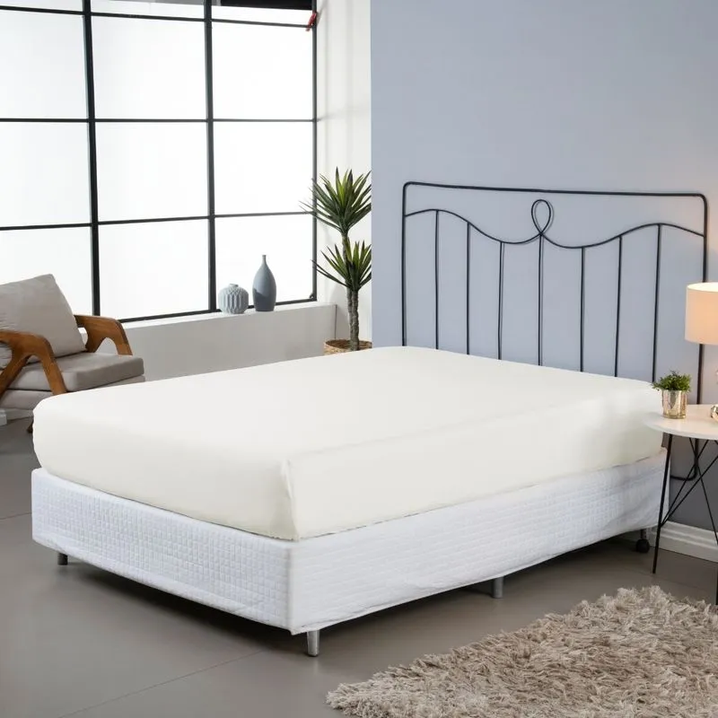 Lençol Avulso Versatile King Micropercal 300 Fios Elástico Palha