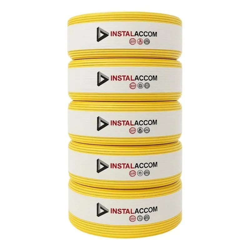 10x Fio Amarelo 2,5mm Cabo Flexível Rolo Com 100 Metros Elé