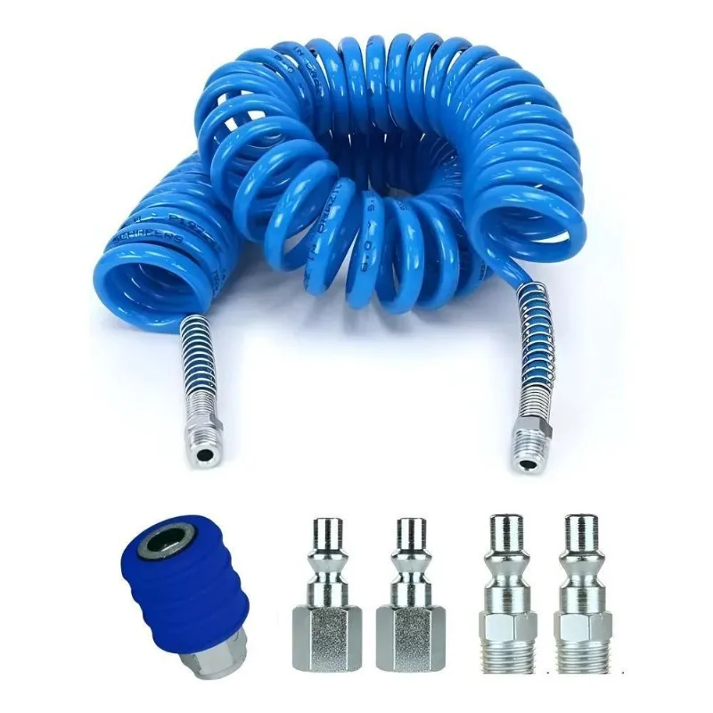 Kit Mangueira Espiralada De Ar Terminais 5 Peças