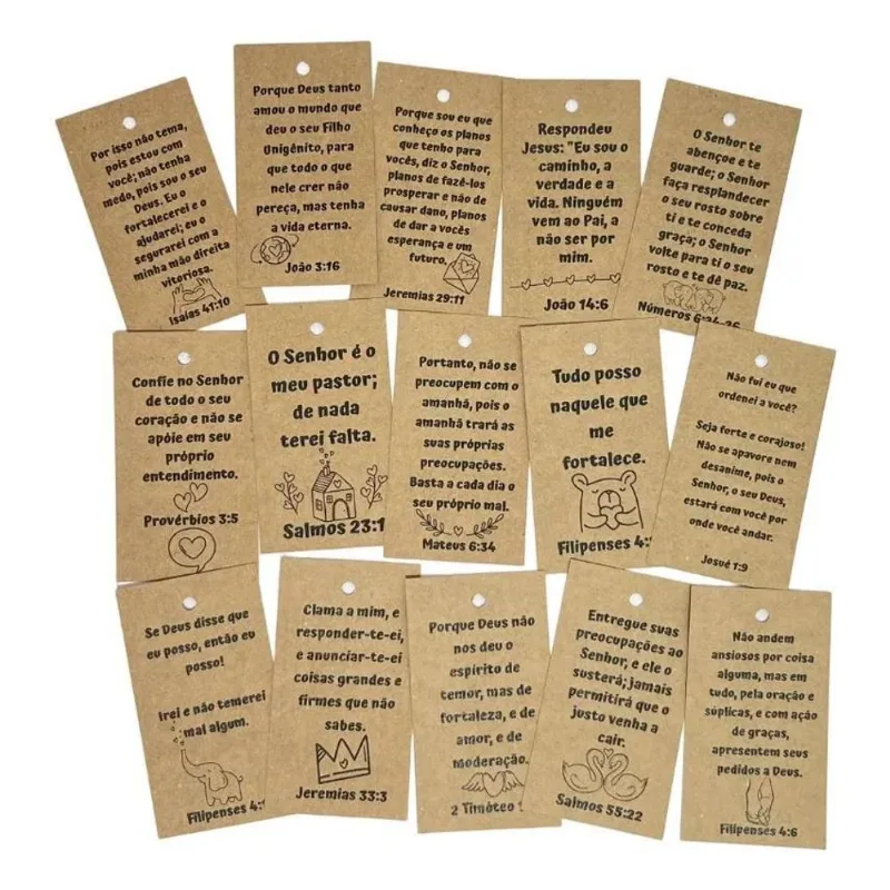 2x Tag's Versículos Bíblicos Kraft 180g - Sortidas - 100un