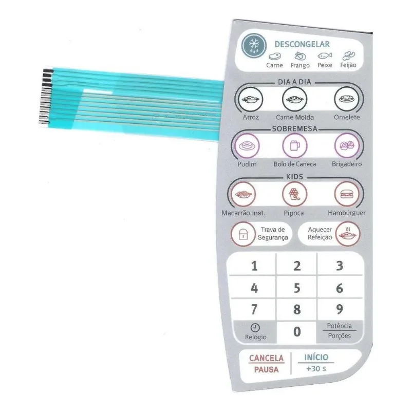 10x Membrana Teclado Micro-ondas Compatível Com Electrolux