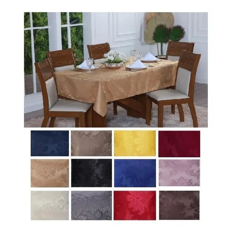 Toalha De Mesa Jacquard Lisa 3,50m X 1,40m 12 Caramelo