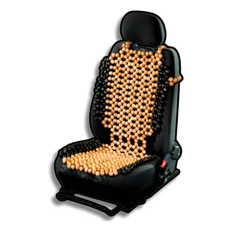 Capa Assento Encosto Massageadora Automóvel Bolinhas Madeira
