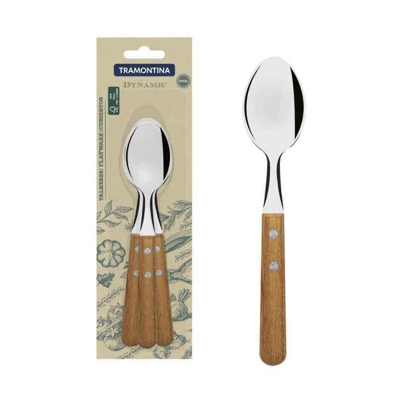 Kit 6 Colheres de Mesa Tramontina Dynamic com Lamina em Aço