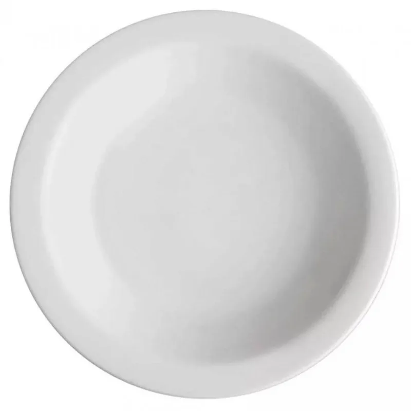 Prato Fundo Sopa Massa Branco Ceramica Tradicional Porcelart