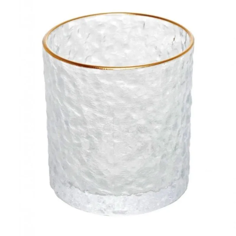 Jogo De Copo Whisky Cristal Borda Dourada 340 Ml - Lyor