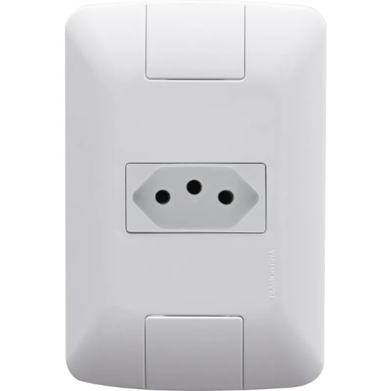 Kit 2 Conjunto 4x2 1 Tomada 2p+t Tramontina 10a 250v Branco