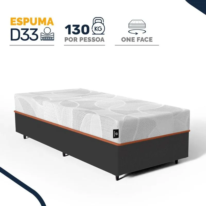 Cama Box com Colchão de Espuma D33 Enrolado Sonno Full - Umaflex Solteiro 88cm