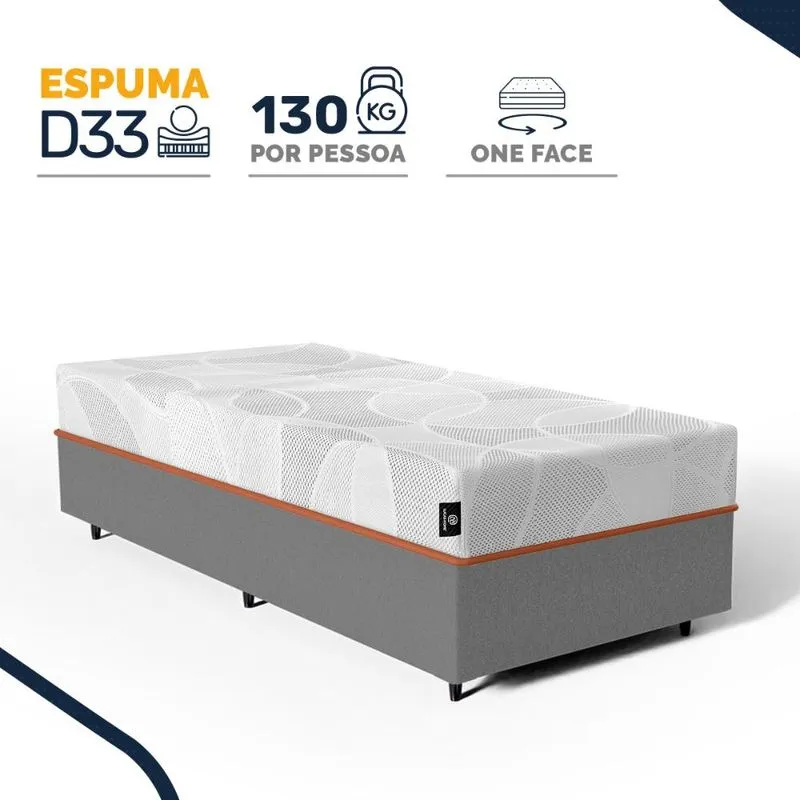 Cama Box com Colchão de Espuma D33 Enrolado Sonno Full - Umaflex Solteiro 88cm
