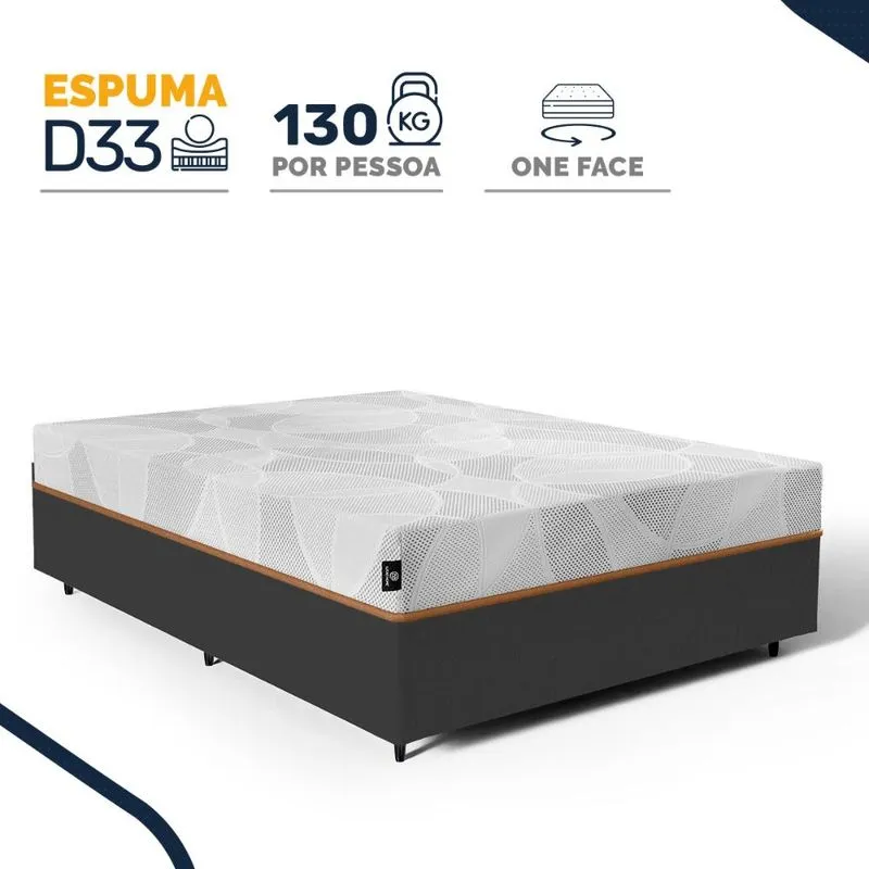 Cama Box com Colchão de Espuma D33 Enrolado Sonno Full - Umaflex Casal 138cm