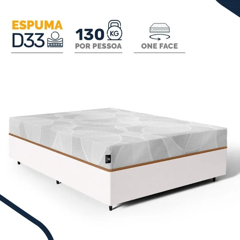 Cama Box com Colchão de Espuma D33 Enrolado Sonno Full - Umaflex Casal 138cm