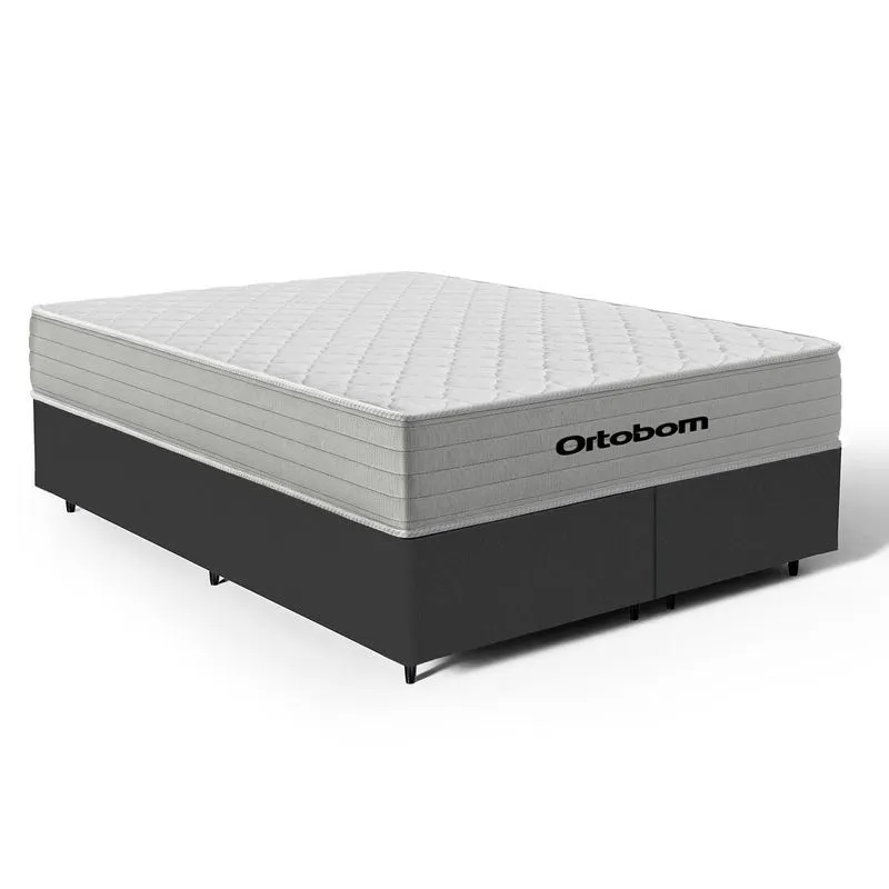 Cama Box Com Colchão De Molas Ensacadas Ortobom One Face Plenno Superpocket Queen 158cm