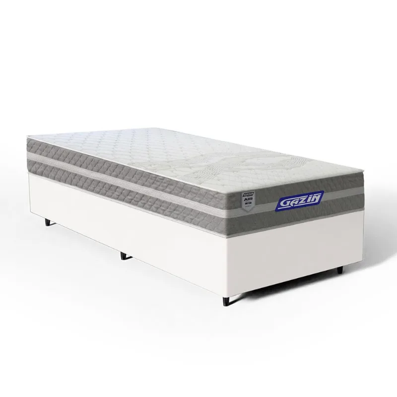 Cama Box com Colchão Gazin de Molas Ensacadas One Face Air Up Solteiro 88cm