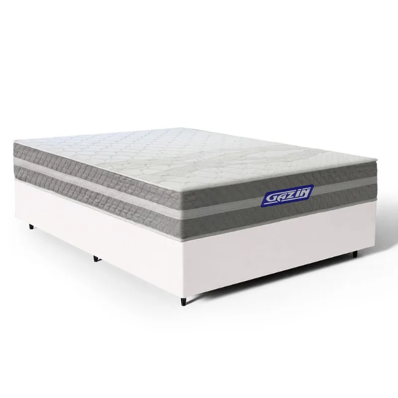 Cama Box com Colchão Gazin de Molas Ensacadas One Face Air Up Casal 138cm