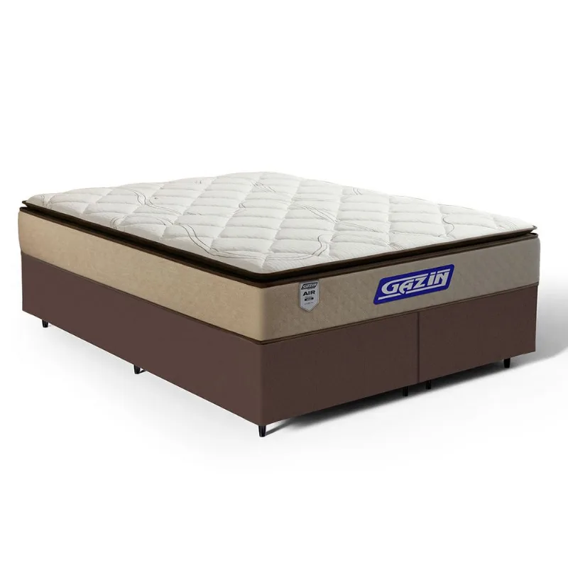 Cama Box com Colchão Gazin de Molas Ensacadas Pillow Top Air Pro Queen 158cm