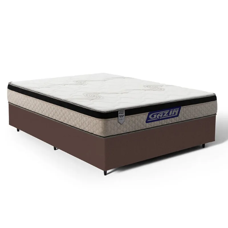 Cama Box com Colchão Gazin de Espuma D33 Pillow In Force MID Casal 138cm