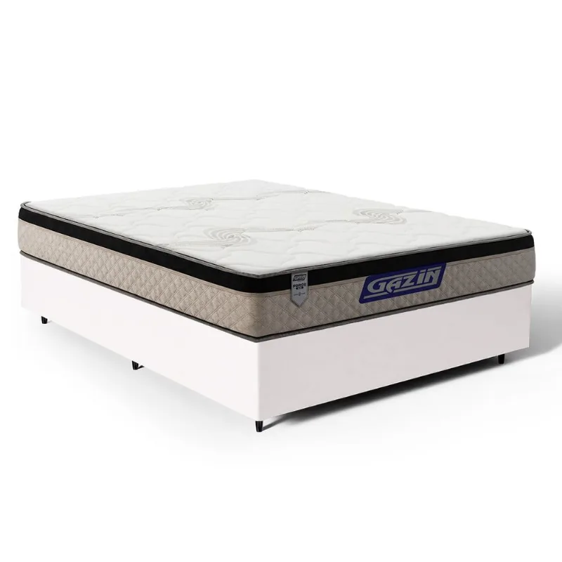 Cama Box com Colchão Gazin de Espuma D33 Pillow In Force MID Casal 138cm